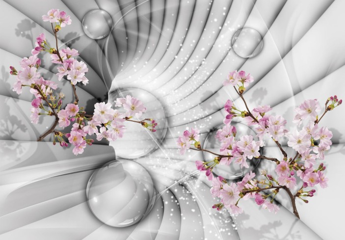Fototapeta 3d tunel kwiaty abstrakcja 10200VE