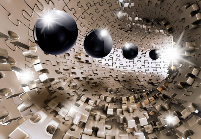 Fototapeta 3d tunel kule puzzle optyczna 10233VE