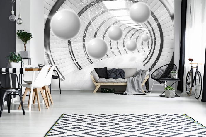 Fototapeta 3d tunel kule optyczna abstrakcja