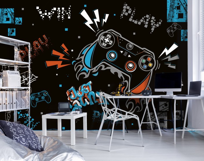 Fototapeta młodzieżowa pad gaming game dla gracza graffiti