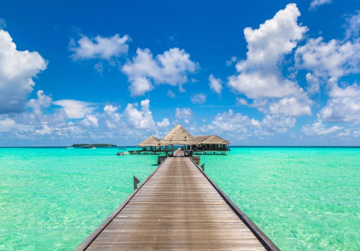 Fototapeta rajska plaża pomost 3d 14580VE