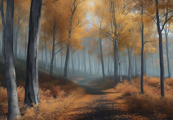 Fototapeta las jesienią 3d natura na wymiar 15641VE