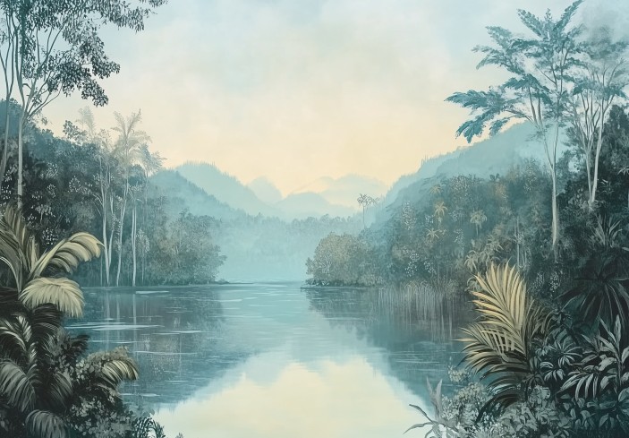 Fototapeta natura rzeka dżungla 3d na wymiar 15543VE