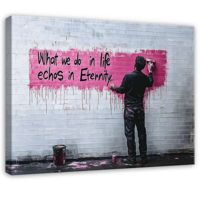 Obraz abstrakcja banksy graffiti szary nowoczesny na płótnie 15470O1