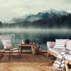 Fototapeta góry las we mgle natura krajobraz jezioro