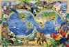 Fototapeta mapa świata dla dzieci zwierzęta zoo