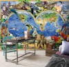 Fototapeta mapa świata dla dzieci zwierzęta zoo