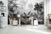 Fototapeta las tropikalny słoneczna dżungla amazonia czarno biała