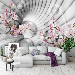 Fototapeta 3d tunel abstrakcja kwiaty 10200VE