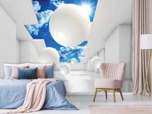 Fototapeta 3d abstrakcja chmury kule optyczna 11852VE
