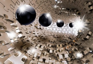Fototapeta 3d tunel kule puzzle optyczna 10233VE