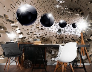 Fototapeta 3d tunel kule optyczna puzzle 10233VE