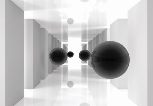 Fototapeta 3d tunel abstrakcja czarne kule optyczna 13799VE