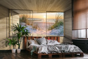 Fototapeta 3d plaża morze krajobraz natura taras okno 14234VE