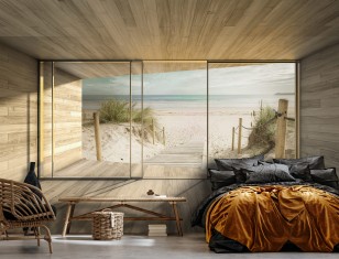 Fototapeta 3d widok plaża morze krajobraz natura okno 14237VE