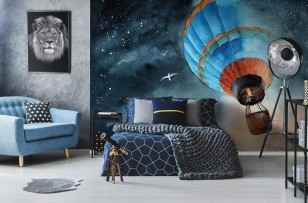 Fototapeta dla dzieci młodzieżowa balon niebo gwiazdy