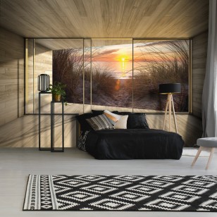 Fototapeta 3d plaża morze krajobraz natura okno