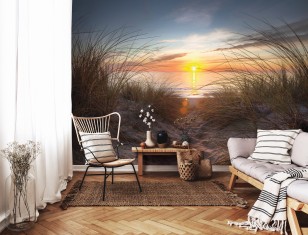 Fototapeta 3d plaża morze natura krajobraz wydmy słońce