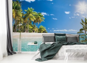 Fototapeta 3d plaża palmy morze natura krajobraz