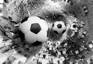 Fototapeta dla dzieci chłopca 3d piłka tunel puzzle sport