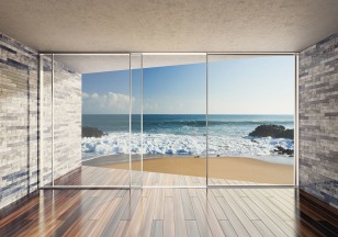 Fototapeta 3d widok plaża morze krajobraz natura okno