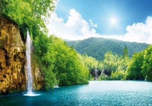 Fototapeta 3d wodospad natura krajobraz górski