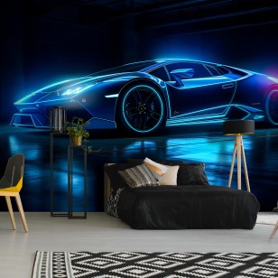 fototapeta auto sportowe młodzieżowa neon 14664VE