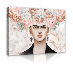 Obraz na płótnie kwiaty na głowie frida kahlo