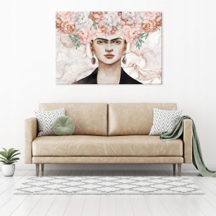 Obraz na płótnie kwiaty na głowie frida kahlo