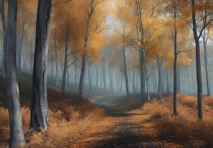 Fototapeta las jesienią 3d natura na wymiar 15641VE