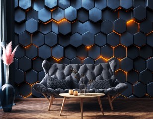 Fototapeta dla chłopca 3d hexagony gaming na wymiar 15628VEAR1