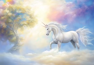 Fototapeta dla dziewczynki jednorożec fantasy na wymiar 15604VE