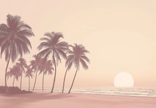 Fototapeta plaża morze palmy vintage na wymiar 15573VE