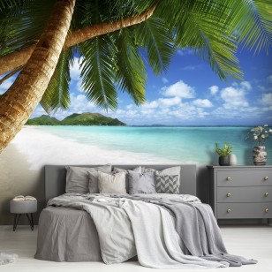Fototapeta plaża ocean palmy do sypialni na wymiar 14726VX AR4