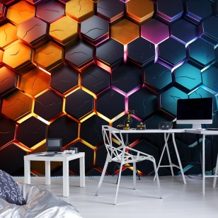 Fototapeta młodzieżowa hexagony gaming dla gracza na wymiar 15053VEAR4