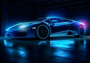 Fototapeta auto sportowe samochód niebieski dla chłopca na wymiar 14644VE