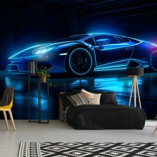 Fototapeta auto sportowe samochód niebieski dla chłopca na wymiar 14644VEAR5