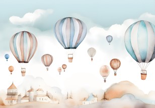 Fototapeta dla dzieci balony niebo delikatna na wymiar 14648VE