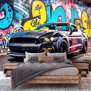 Fototapeta auto sportowe graffiti młodzieżowa dla chłopca na wymiar 14703VEAR5