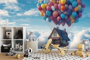 Fototapeta dla dzieci balony niebo chmury bajkowa na wymiar 15695VEAR1